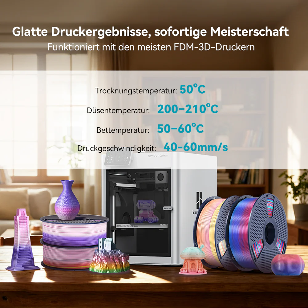 PLA Rainbow, PLA Transparent Rainbow Filament (8Meter Farbwechsel) 1KG - Image 4