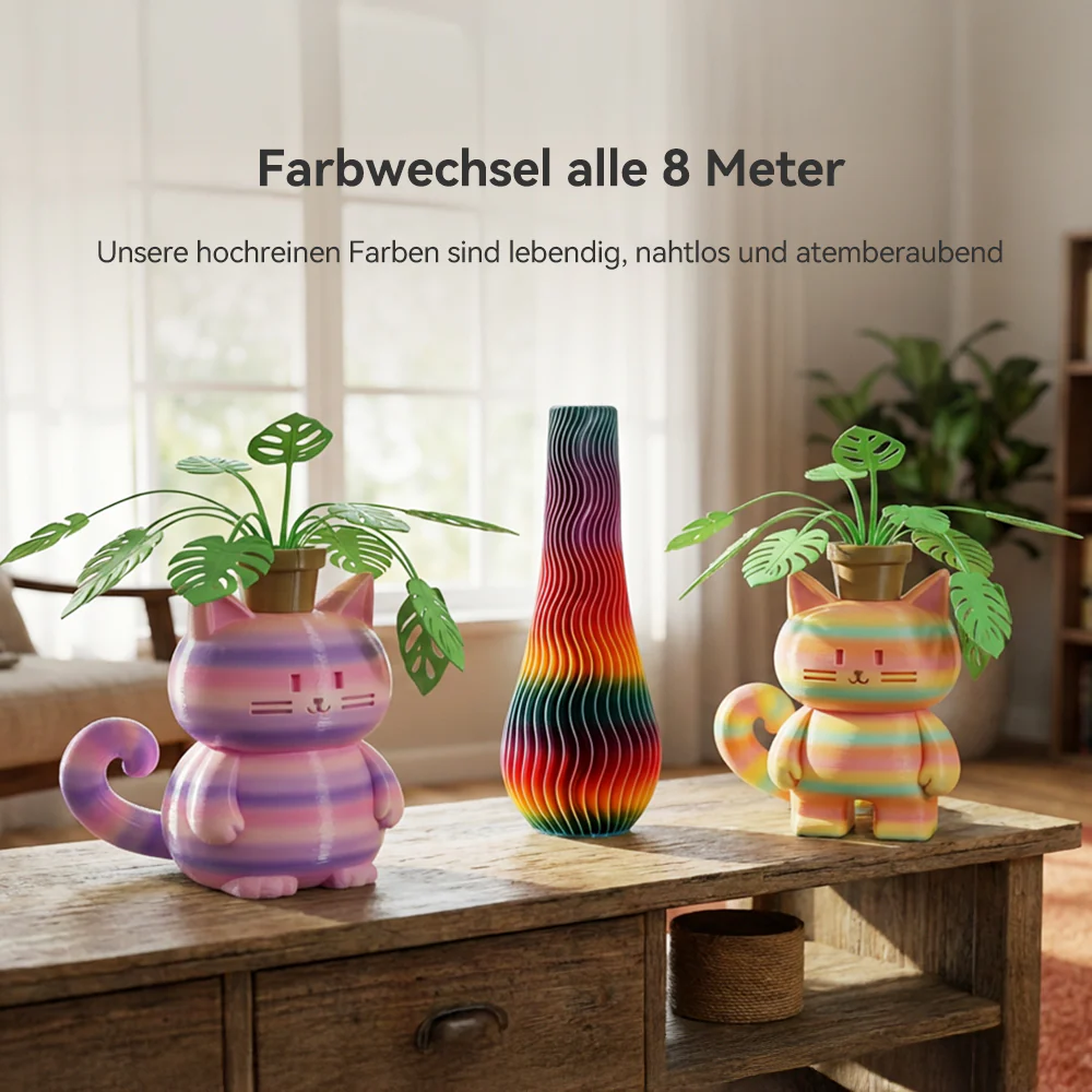 PLA Rainbow, PLA Transparent Rainbow Filament (8Meter Farbwechsel) 1KG - Image 6