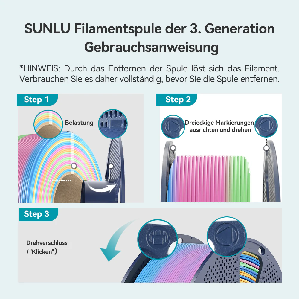 PLA Rainbow, PLA Transparent Rainbow Filament (8Meter Farbwechsel) 1KG - Image 9
