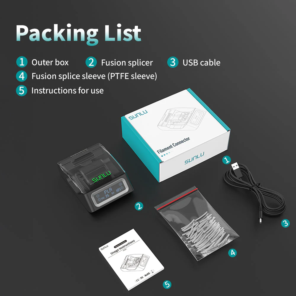 [15 % Rabatt] SUNLU Filament Connector FC01, Fusion Splicer, verschweißbar mit 1.75mm PLA, ABS, PETG, PCL, PA und PC Filament - Image 6