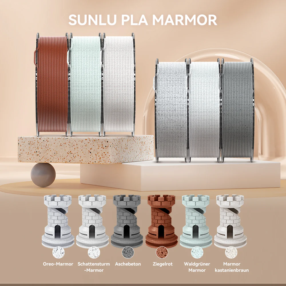 [MOQ: 3 Rollen] High Speed PLA Marmor 3D Drucker Filament 1KG - Image 6