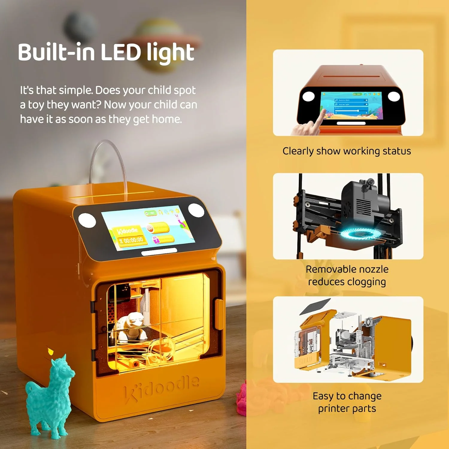 Kidoodle MiniBox A1: 3D-Drucker für Kinder, Entfesseln Sie Ihre Kreativität mit Kidoodle, 600mm/s hohe Geschwindigkeit, AutoLiv/Design Safe for Kids/5“ Touchscreen, Wi-Fi/App-Steuerung - Image 11