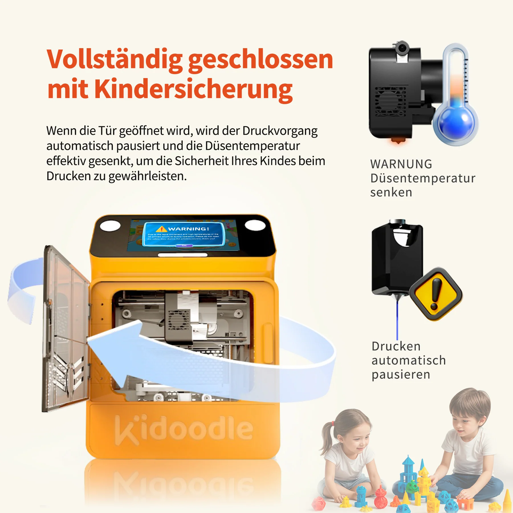 Kidoodle MiniBox A1: 3D-Drucker für Kinder, Entfesseln Sie Ihre Kreativität mit Kidoodle, 600mm/s hohe Geschwindigkeit, AutoLiv/Design Safe for Kids/5“ Touchscreen, Wi-Fi/App-Steuerung - Image 3