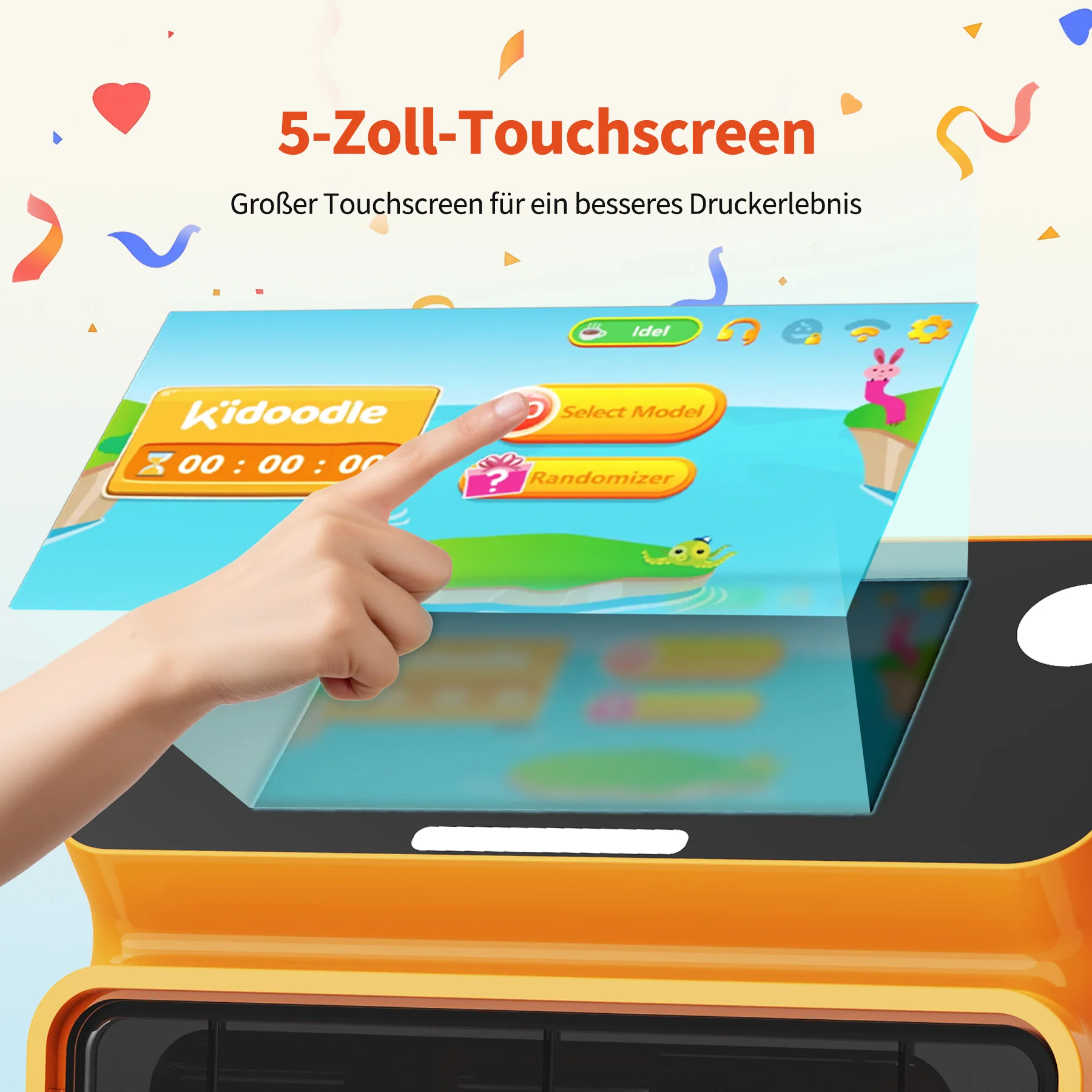 Kidoodle MiniBox A1: 3D-Drucker für Kinder, Entfesseln Sie Ihre Kreativität mit Kidoodle, 600mm/s hohe Geschwindigkeit, AutoLiv/Design Safe for Kids/5“ Touchscreen, Wi-Fi/App-Steuerung - Image 5