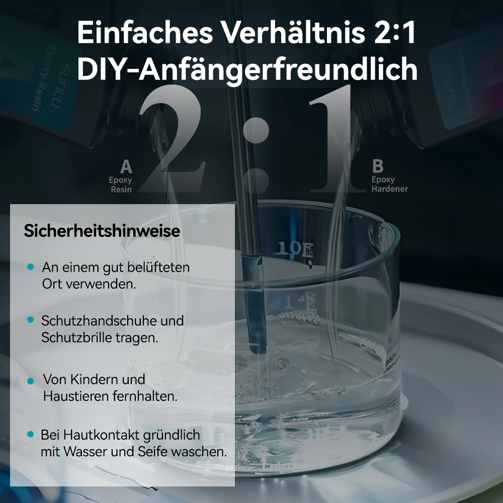 Kristallklares Epoxidharz-Kit 48OZ(32OZ+16OZ), perfekt für DIY-Geschenke, Gießen, Beschichtung, Dekoration, Fluss-Tischplatte - Image 3
