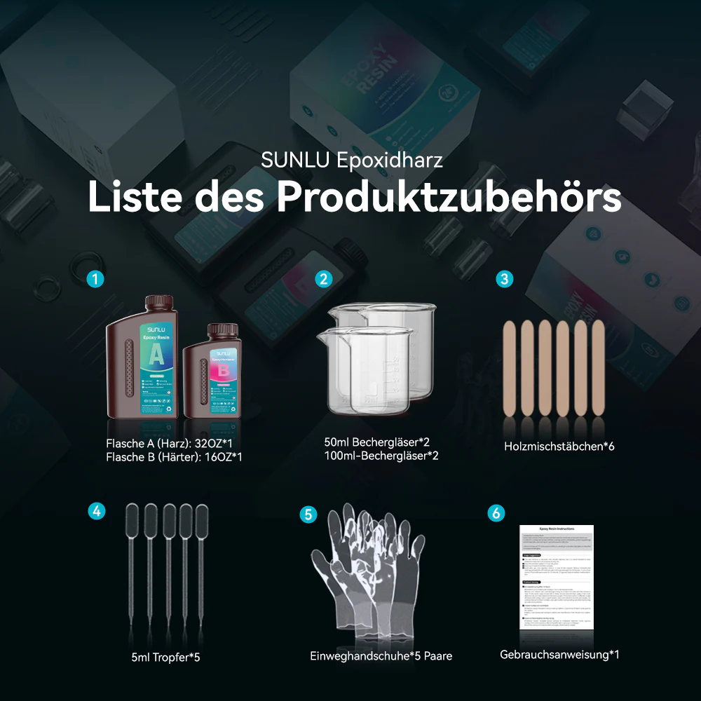 Kristallklares Epoxidharz-Kit 48OZ(32OZ+16OZ), perfekt für DIY-Geschenke, Gießen, Beschichtung, Dekoration, Fluss-Tischplatte - Image 6