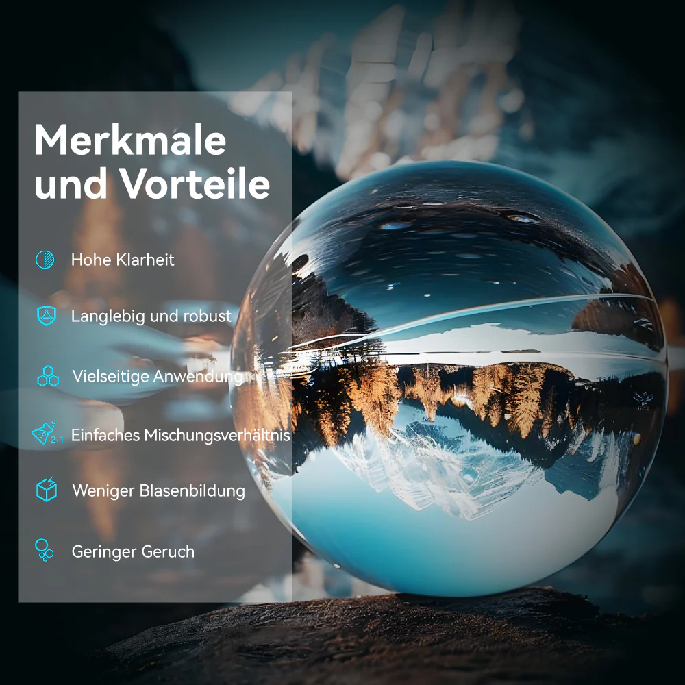 Kristallklares Epoxidharz-Kit 48OZ(32OZ+16OZ), perfekt für DIY-Geschenke, Gießen, Beschichtung, Dekoration, Fluss-Tischplatte - Image 9