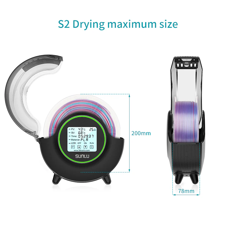 [15 % Rabatt] SUNLU S2 Filament Trockner, 360° Rundum-Erwärmung beim 3D-Druck - Image 3