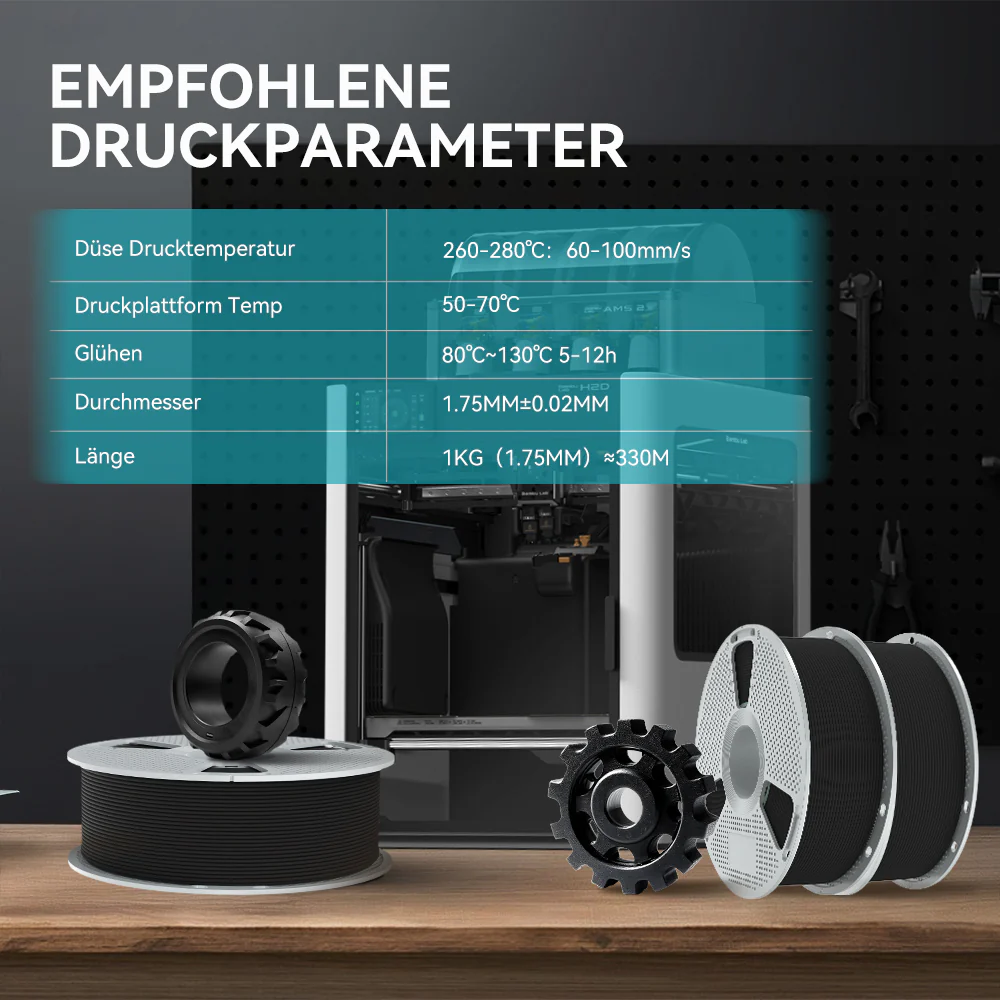 [15 % Rabatt] Nylon-12 Kohlefaser (PA12-CF) 3D Drucker Filament 1KG/0.5KG - Image 10