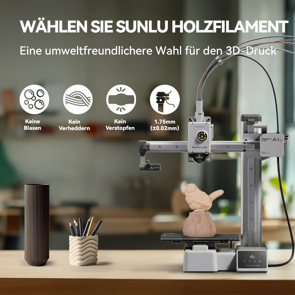 [MOQ: 3 Rollen] Optimiertes Holz PLA 3D Drucker Filament 1KG, optimierte und verbesserte Holzstruktur - Image 10