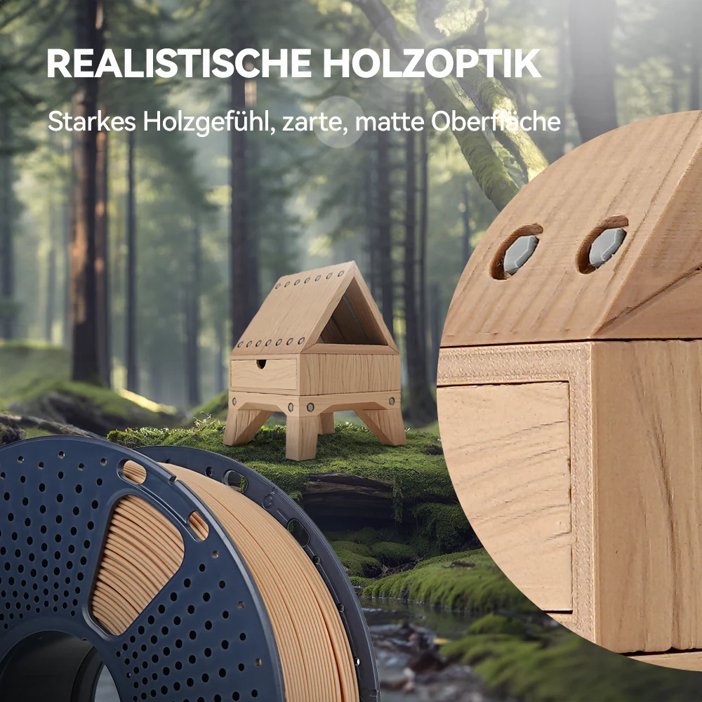 [MOQ: 3 Rollen] Optimiertes Holz PLA 3D Drucker Filament 1KG, optimierte und verbesserte Holzstruktur - Image 7
