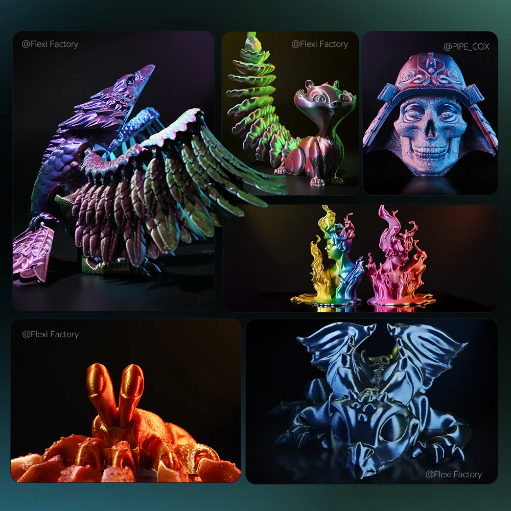 [MOQ: 3 Rollen] Multi-Color SILK (Zweifarbig, Dreifarbig, Vierfarbig) Filament 1KG - Image 9