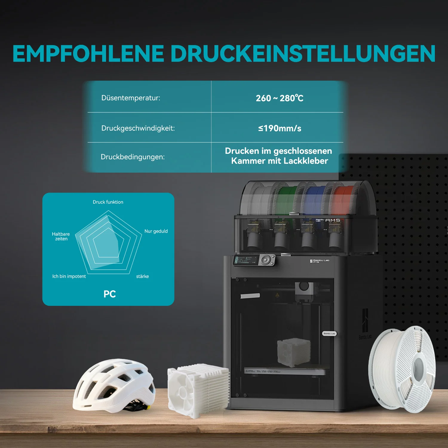 [15 % Rabatt] PC (Polycarbonate) 3D Drucker Filament 1KG - Image 7