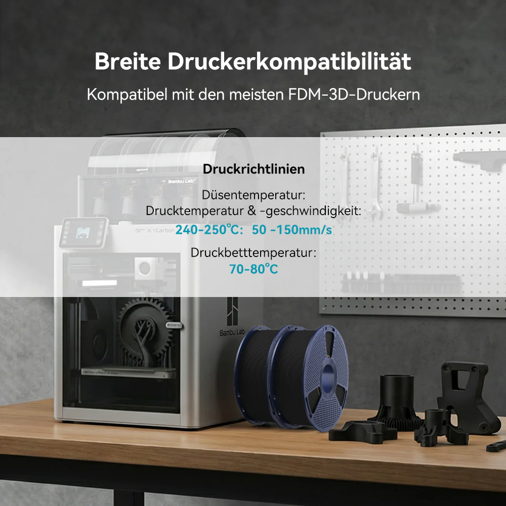PETG-CF (PETG Kohlefaser) 3D Drucker Filament 1KG - Image 6