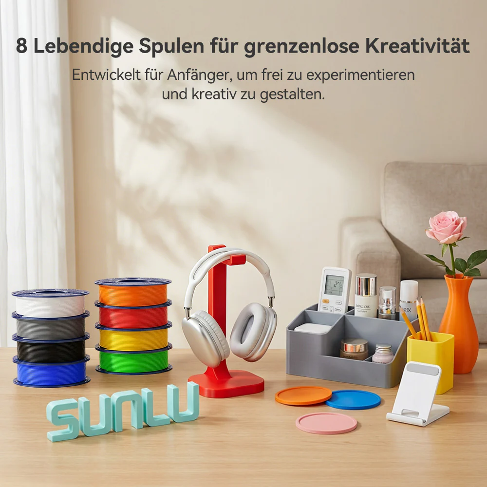 250g PLA, PLA+, PLA+2.0, PLA Meta Filament Bundle, 250g*8 Rollen Mehrfarbiges Filament-Bundle - Image 4