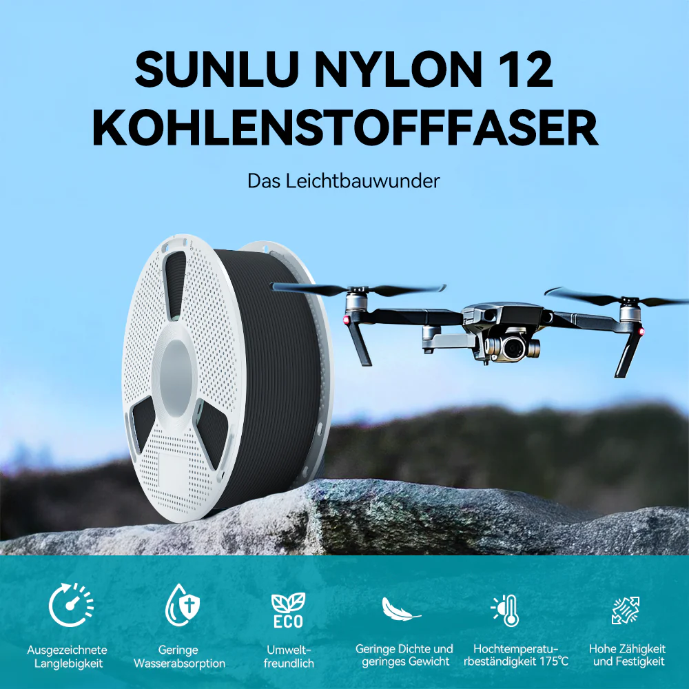 SUNLU Engineering Filament Kollektion EPA, PCABS, PA6CF, PA12CF, PA6-GF | SUNLU DE Online Store - Image 3