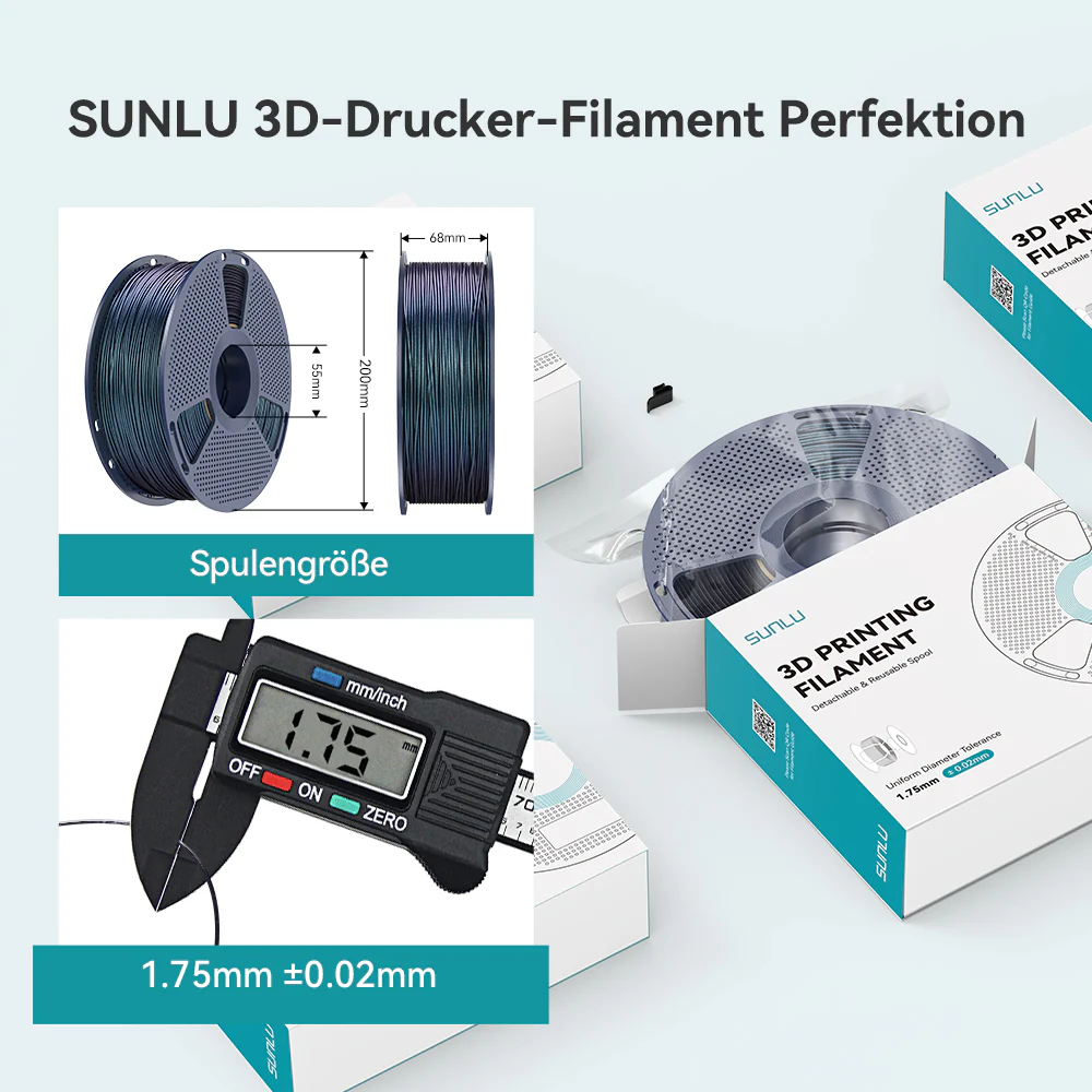 SUNLU PLA Galaxy Ästhetisches Filament 1KG, Farbwechselndes PLA-Filament, Funkelndes Ultrafines Perlmuttpulver - Image 13