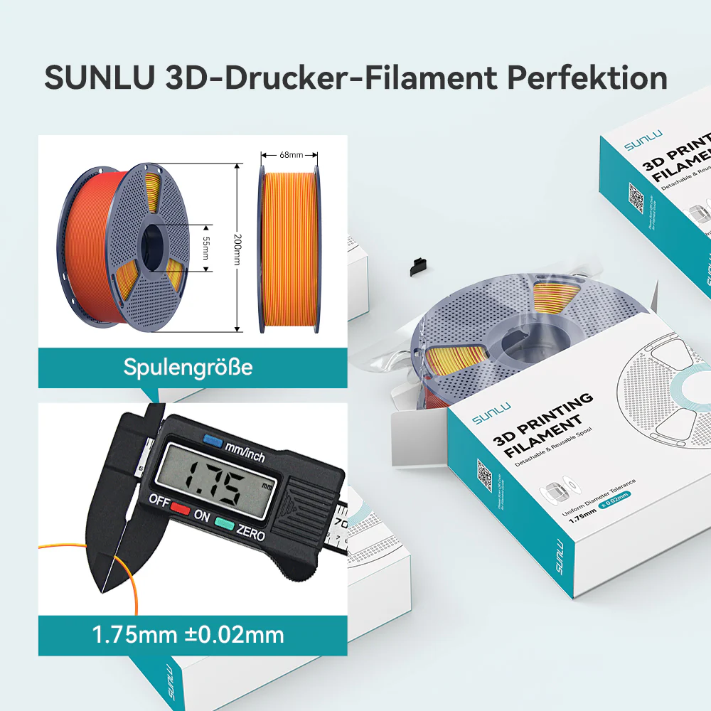 [MOQ: 3 Rollen] PLA Matte Dual-Color 3D-Drucker Ästhetik-Filament 1KG, Nahtlose Zwei-Farb-Effekte & Weiches Matt-Finish - Image 8