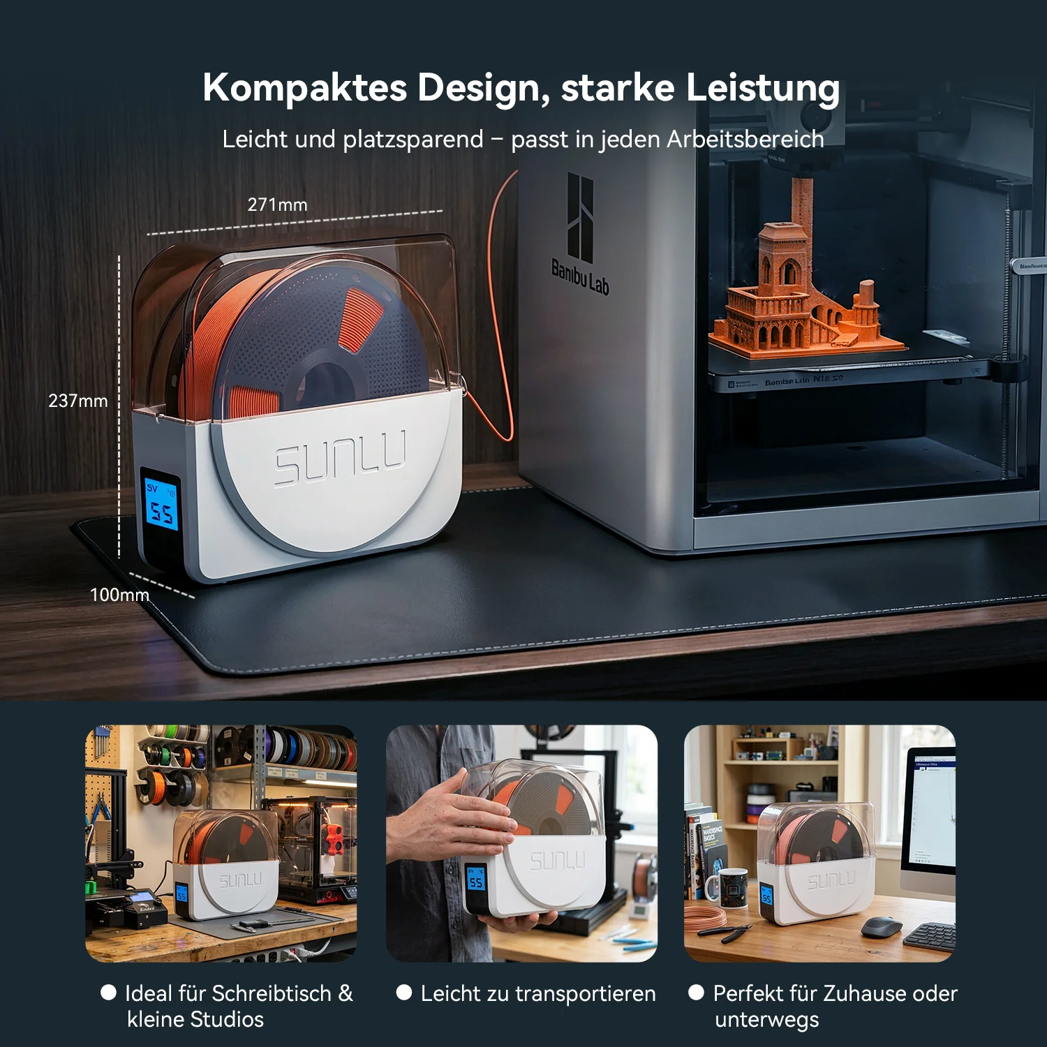 [15 % Rabatt] SUNLU S1 Plus Filament trockner für feuchtes Filament beim 3D-Druck - Image 5